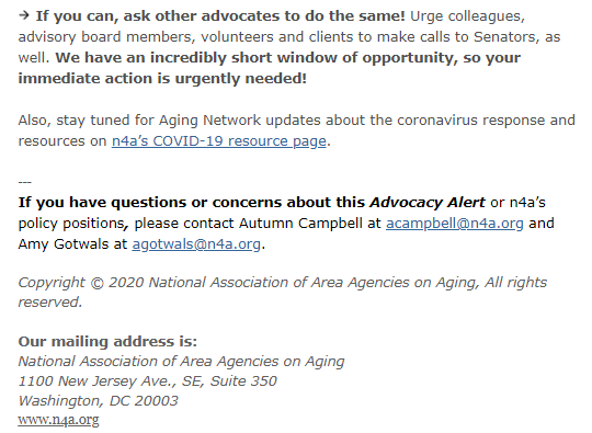 2020 04 01 11 26 41 n4a Advocacy Alert Urge Senators to Support Emergency Funding for OAA